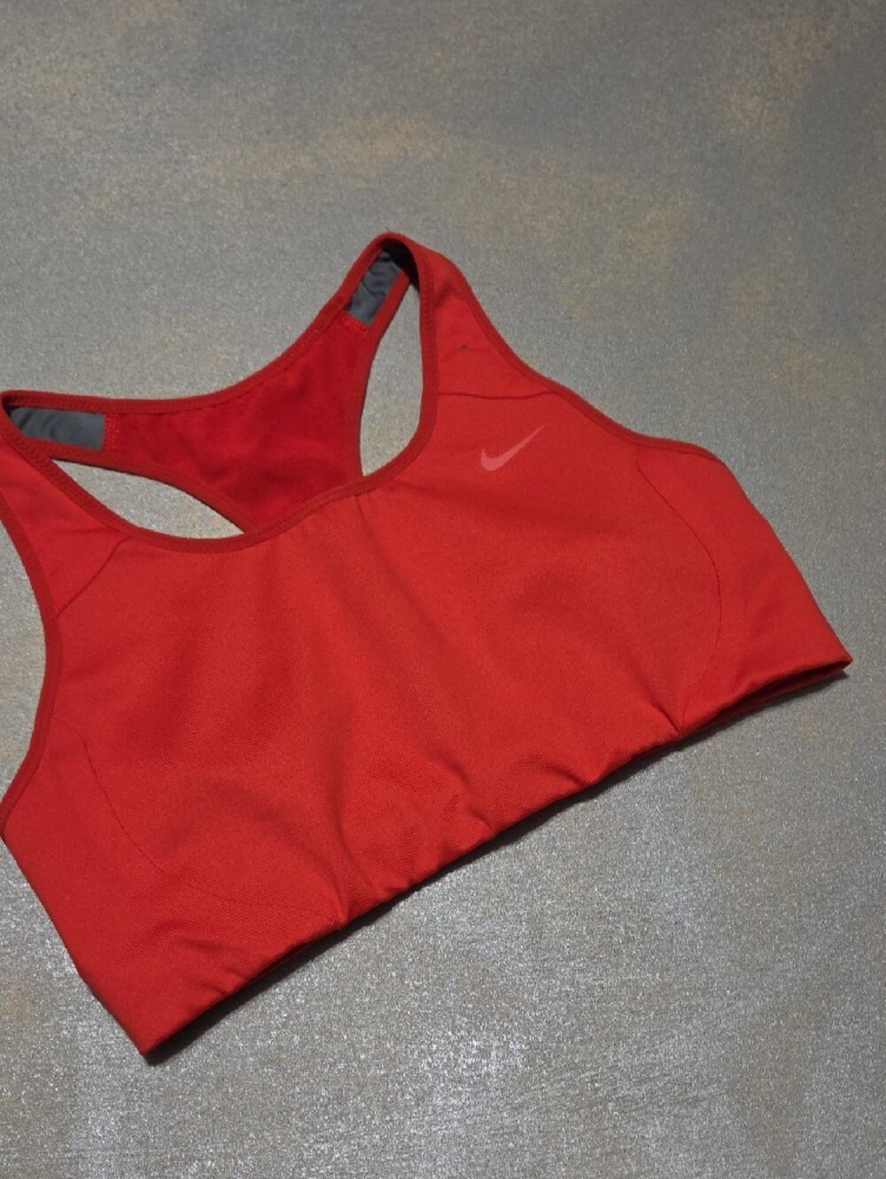Nike Red Racerback Sports Bra with Subtle Swoosh - Picture 3 of 10
